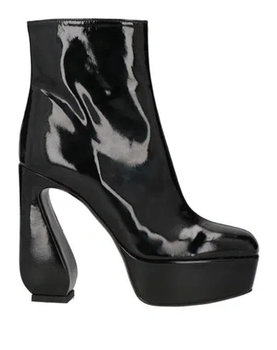 Sergio Rossi Woman Ankle Boots Black Size 8 Synthetic Fibers