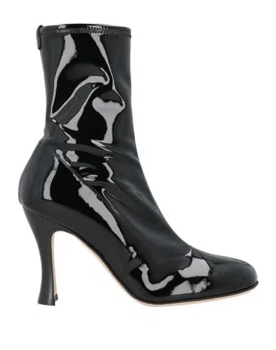 Sergio Rossi Woman Ankle Boots Black Size 8 Textile Fibers