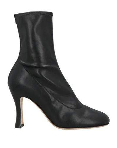 Sergio Rossi Woman Ankle Boots Black Size 8 Textile Fibers