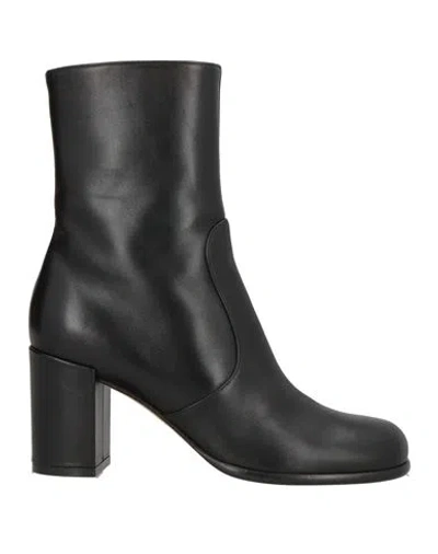 Sergio Rossi Woman Ankle Boots Black Size 8.5 Leather
