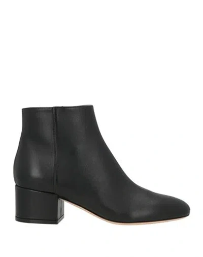 Sergio Rossi Woman Ankle Boots Black Size 8.5 Leather