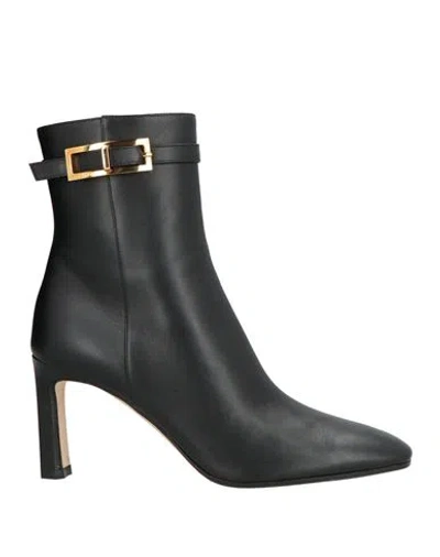 Sergio Rossi Woman Ankle Boots Black Size 9 Leather