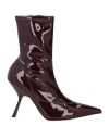 Sergio Rossi Woman Ankle Boots Burgundy Size 7 Textile Fibers In Red