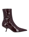 Sergio Rossi Woman Ankle Boots Burgundy Size 8 Textile Fibers In Red
