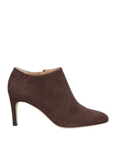 Sergio Rossi Woman Ankle Boots Chocolate Brown Size 6 Soft Leather