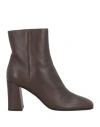 Sergio Rossi Woman Ankle Boots Cocoa Size 6 Leather In Brown