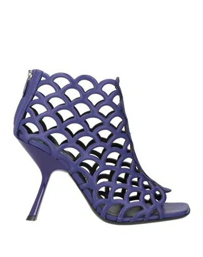 Sergio Rossi Mermaid Leather Cage Sandals In Purple