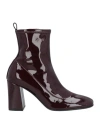 Sergio Rossi Woman Ankle Boots Deep Purple Size 8 Textile Fibers