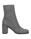 Sergio Rossi Woman Ankle Boots Grey Size 8 Leather
