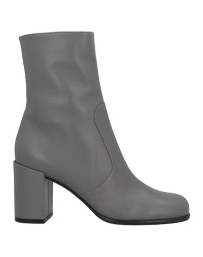 Sergio Rossi Woman Ankle Boots Grey Size 8 Leather
