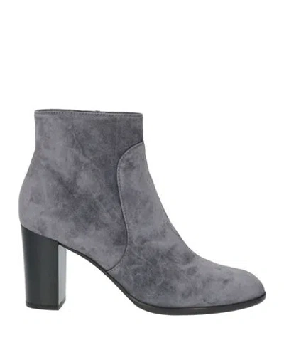 Sergio Rossi Woman Ankle Boots Grey Size 9 Leather