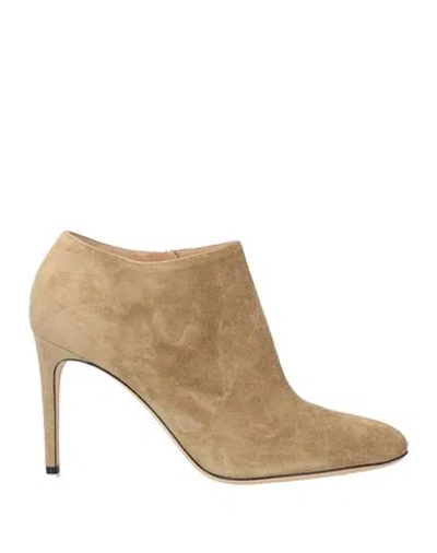 Sergio Rossi Woman Ankle Boots Khaki Size 8 Leather