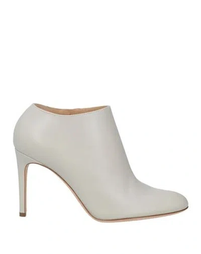 Sergio Rossi Woman Ankle Boots Light Grey Size 7 Leather In Gray