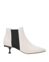Sergio Rossi Woman Ankle Boots Light Grey Size 8 Soft Leather In Grey