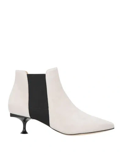 Sergio Rossi Woman Ankle Boots Light Grey Size 8 Soft Leather