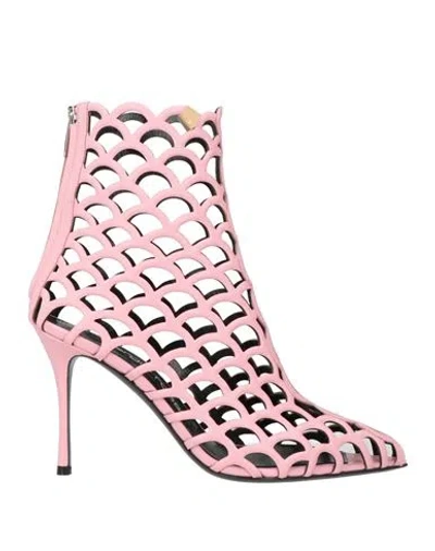 Sergio Rossi Woman Ankle Boots Pink Size 6 Leather