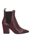 Sergio Rossi Woman Ankle Boots Plum Size 6 Soft Leather