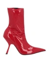 Sergio Rossi Woman Ankle Boots Red Size 7.5 Textile Fibers In Red