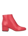 Sergio Rossi Woman Ankle Boots Red Size 8 Leather