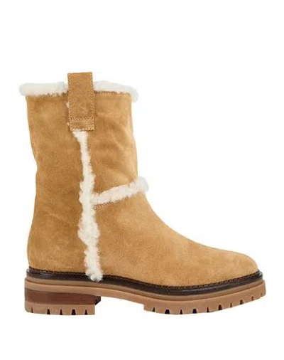 Sergio Rossi Woman Ankle Boots Sand Size 10 Shearling In Beige