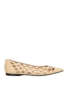 Sergio Rossi Woman Ballet Flats Beige Size 8 Leather In Neutral