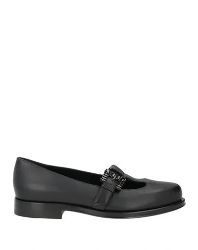 Sergio Rossi Woman Ballet Flats Black Size 6.5 Leather