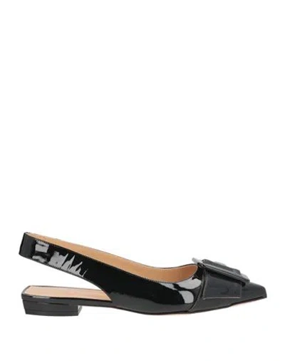 Sergio Rossi Woman Ballet Flats Black Size 7 Calfskin