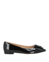 Sergio Rossi Woman Ballet Flats Black Size 8 Leather