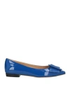 Sergio Rossi Woman Ballet Flats Blue Size 6 Leather
