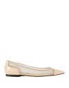 Sergio Rossi Woman Ballet Flats Blush Size 9 Leather, Textile Fibers In Pink