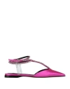 Sergio Rossi Woman Ballet Flats Fuchsia Size 5 Textile Fibers In Pink