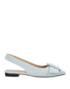 Sergio Rossi Woman Ballet Flats Light Blue Size 5.5 Textile Fibers In Blue