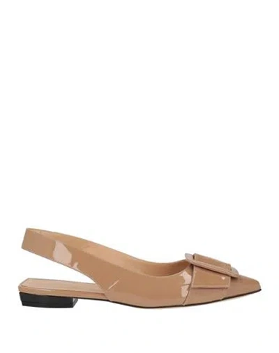 Sergio Rossi Woman Ballet Flats Light Brown Size 6 Calfskin In Beige