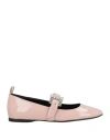 Sergio Rossi Woman Ballet Flats Pink Size 4.5 Leather In Pink