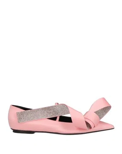 Sergio Rossi Woman Ballet Flats Pink Size 7 Textile Fibers