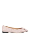SERGIO ROSSI SERGIO ROSSI WOMAN BALLET FLATS PINK SIZE 8 TEXTILE FIBERS