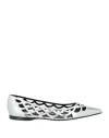 Sergio Rossi Woman Ballet Flats Silver Size 8 Leather