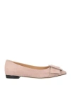 SERGIO ROSSI SERGIO ROSSI WOMAN BALLET FLATS TAUPE SIZE 6 LEATHER