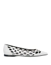 Sergio Rossi Woman Ballet Flats White Size 8 Leather