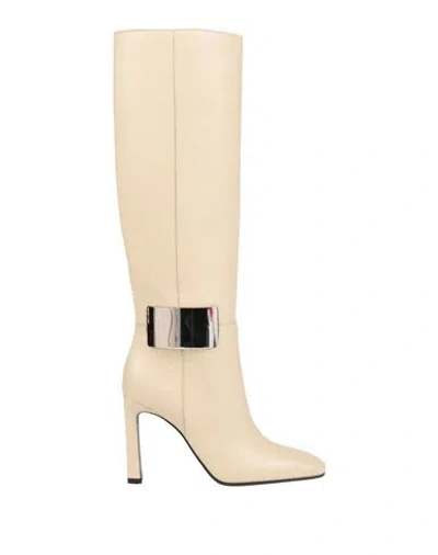 Sergio Rossi Woman Boot Beige Size 8 Leather