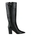 Sergio Rossi Woman Boot Black Size 11 Leather In Black