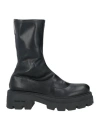 Sergio Rossi Chunky Sole Leather Mid-calf Round Toe Booties In Black