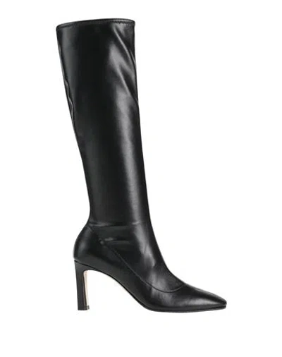 Sergio Rossi Woman Boot Black Size 10 Leather, Textile Fibers