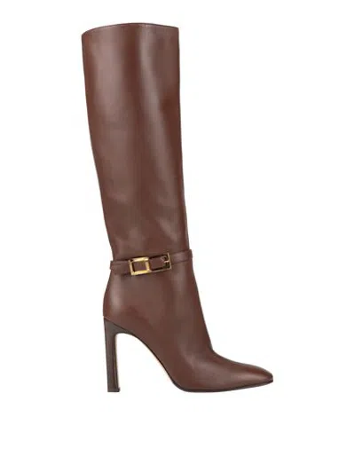 Sergio Rossi Woman Boot Brown Size 5 Leather In Multi