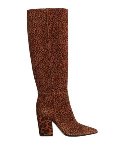 Sergio Rossi Woman Boot Camel Size 5 Soft Leather In Multi