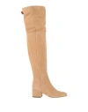 Sergio Rossi Woman Boot Camel Size 6 Leather In Nude