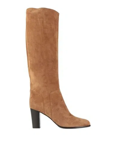Sergio Rossi Woman Boot Camel Size 8 Leather In Brown
