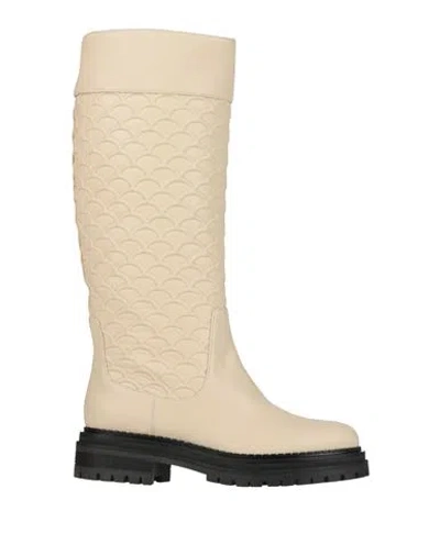 Sergio Rossi Woman Boot Cream Size 8 Leather In Neutral