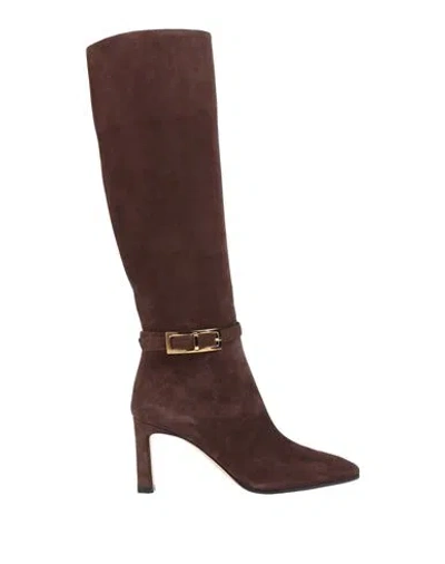Sergio Rossi Woman Boot Dark Brown Size 5.5 Leather