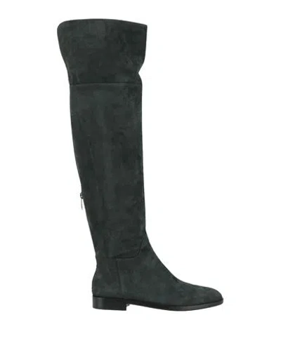 Sergio Rossi Woman Boot Deep Teal Size 5 Leather In Green